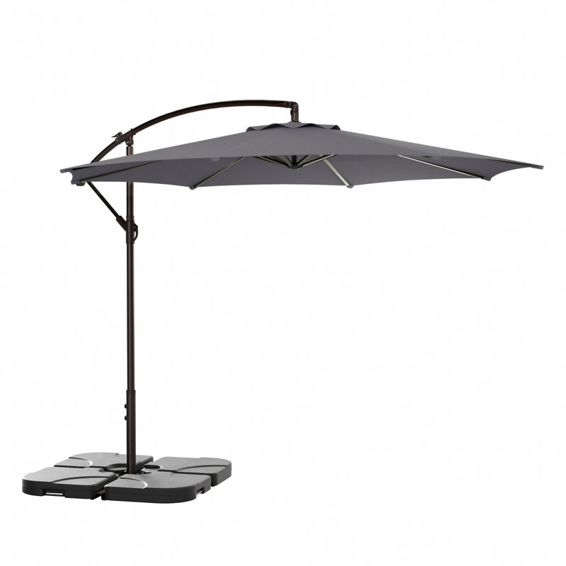 Parasol déporté Hartt de 3 m, Gris
