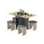 Ensemble de table de salle à manger pliable avec 4 tabourets, table de cuisine extensible pour petits espaces, bureau convertible multifonctionnel, 4 couleurs-795907342-795907337