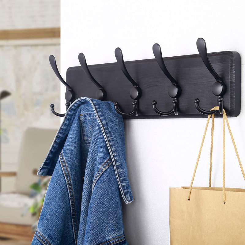 Portemanteau autoportant à 5 crochets Shoran, Noir