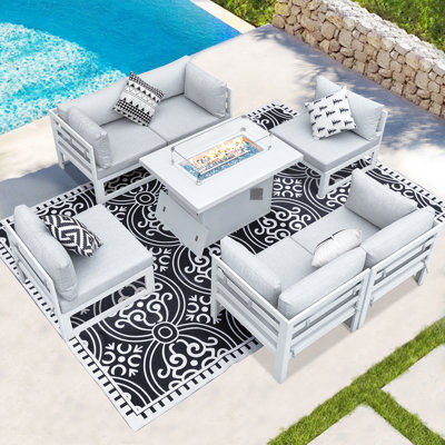 Rosati 7 Piece Complete Patio Set with Cushions by Hokku Designs