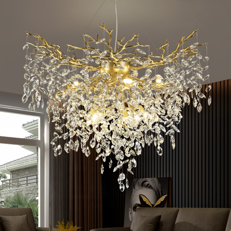 Lustre rond en cristal 12 lumières