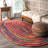 Handmade Braided Bohemian Cotton Multicolor Area Rug-2054787290
