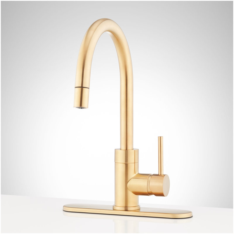 Ravenel Single-Hole Pull Down Bar Faucet - Brushed Gold, Brushed Gold