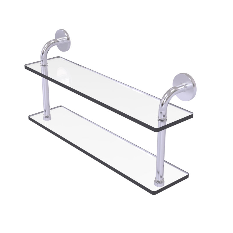 Tioga 2 Piece with Towel Bar, Satin Chrome, 11"H x 22"W x 5"D
