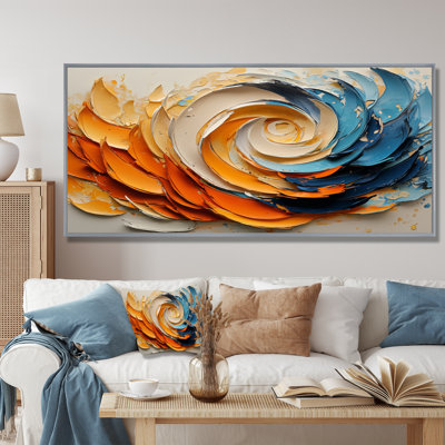 Colorful Lines Of Abstract Paint Petal Spiral I - Abstract Spirals Wall Art