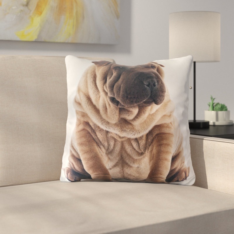 Sharpei Cotton Throw Pillow