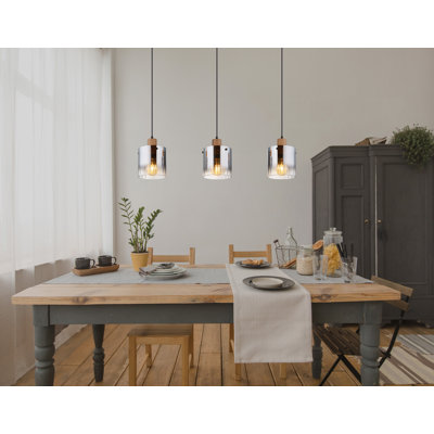 Daryel 3 - Light Walnut Pendant