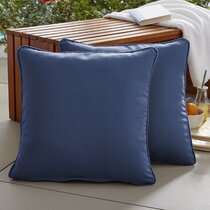 Outdoor Pillows with Insert Navy 18x18 Patio Accent Throw Pillows –  Fabritones