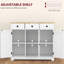 Buffet - comptoir en bois massif, 3 tiroirs, portes, tablette ajustable avec rangement blanc moderne pour coffre à couvertures
