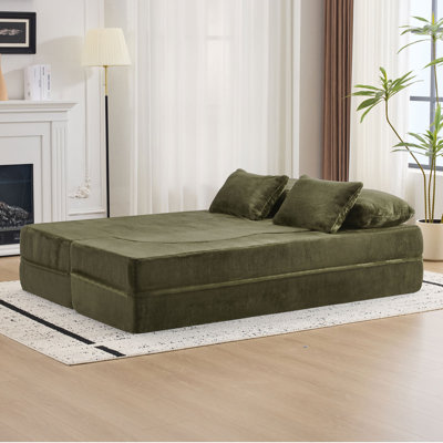 Grand canapé-lit pliable, canapé-lit futon en chenille, canapé-lit convertible en mousse haute densité, canapé-lit pliable pour salon, chambre d'amis, chambre à coucher