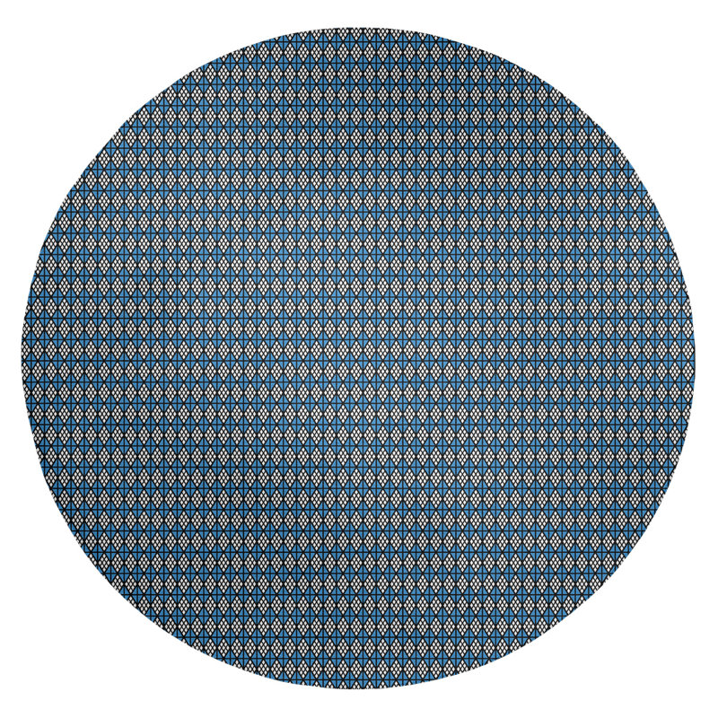Chenille Geometric Indoor Rug, Round 5'