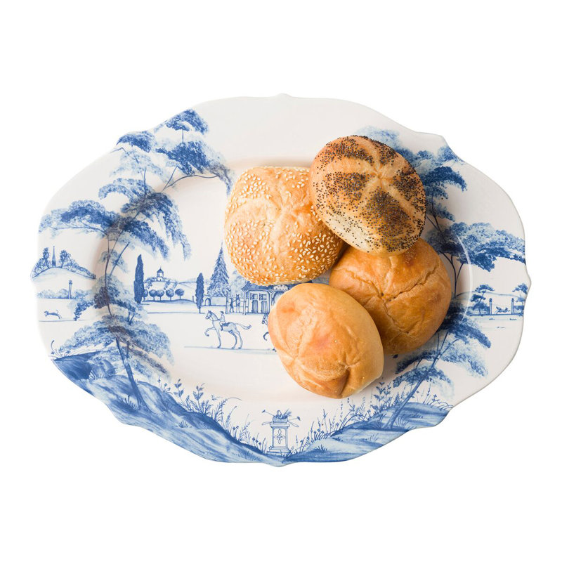 Country Estate 15" Platter, Delft Blue