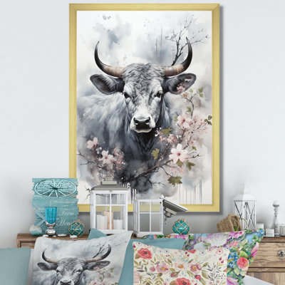 Bania, art asiatique, vache Sumi V