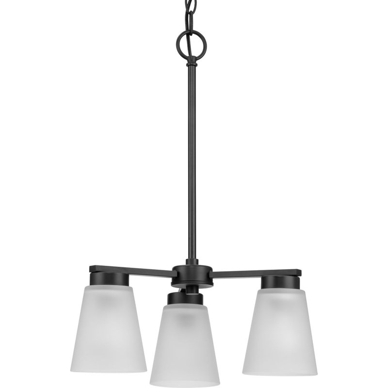 Lustre transitionnel à trois lumières, Noir mat