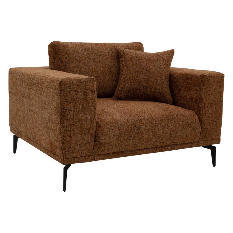 Upholstered Chenille Accent Chair, Orange