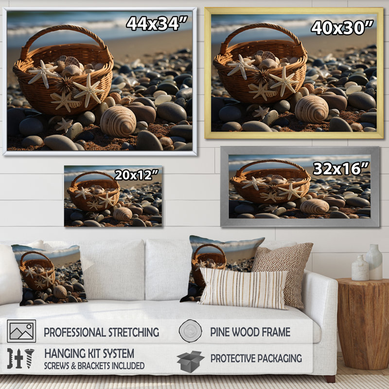 Plage, collage sur toile, H 16 po x l 32 po x P 1 po, Toile tendue