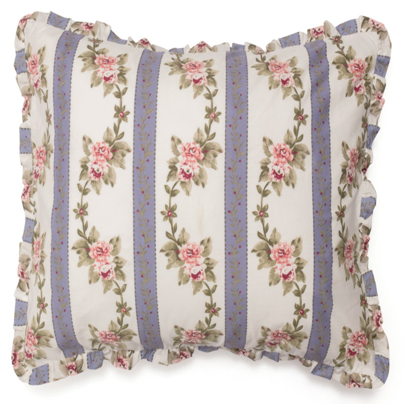 Annie Polyester Floral Sham - Euro, Euro, Blue Paired/Pink