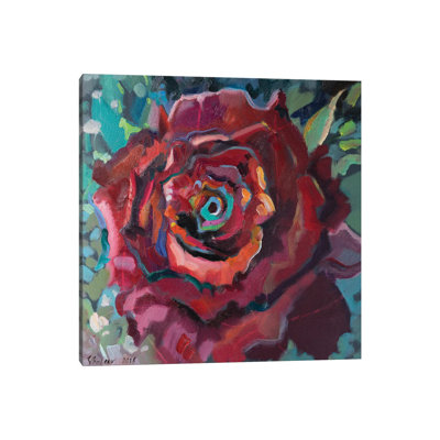 Red Rose by Katharina Valeeva - Wrapped Canvas Painting