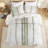3 Pcs Full/queen Chenille Cotton Printed Comforter , Sage/ Color, Global Inspired Print, And , Matching Shams With Back Overlap