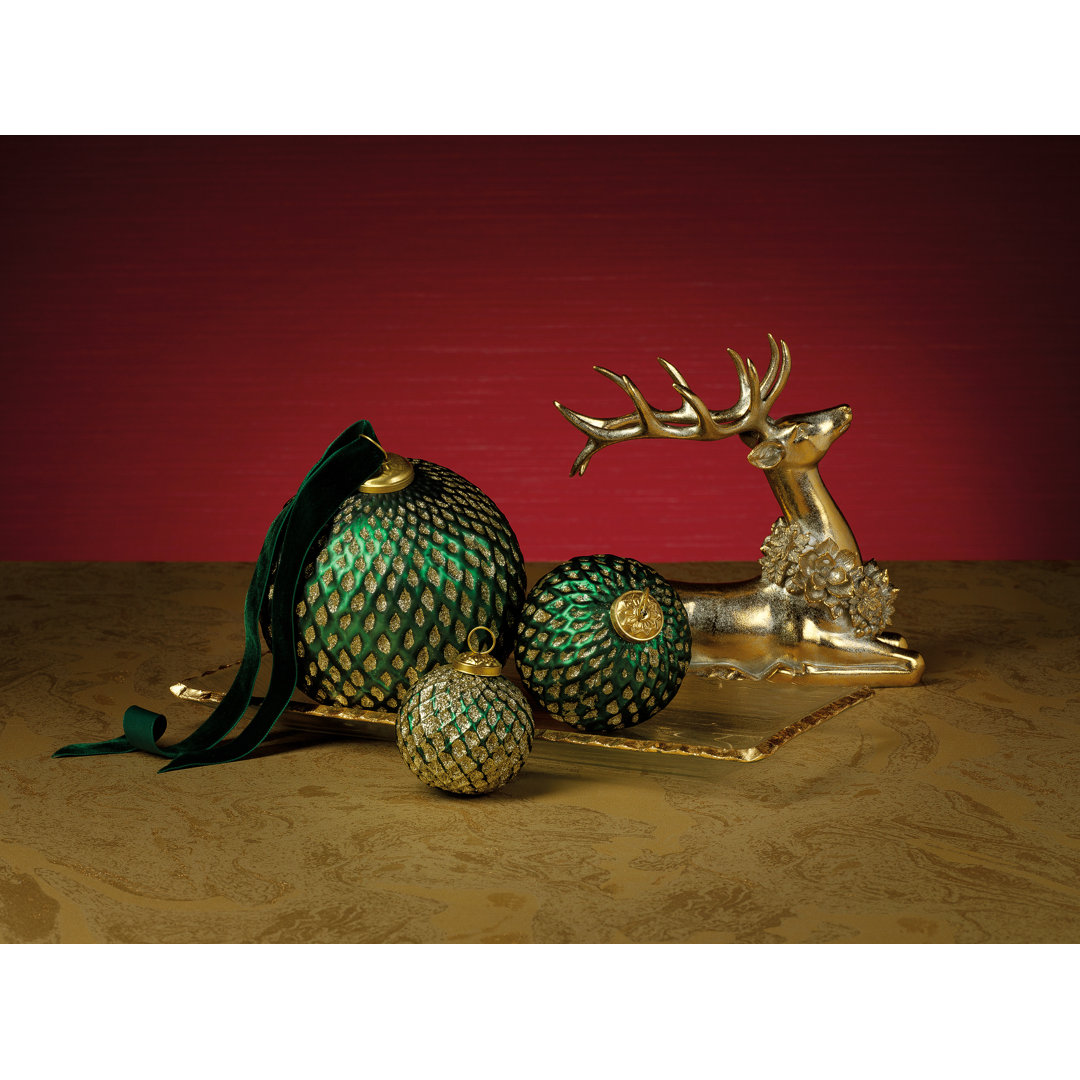 Beehive Set of 2 Ball Ornament (Set of 2) The Holiday Aisle®