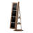 360° Swivel Jewelry Cabinet with Full Length Mirror, Lockable Storage, and Interior Lighting, Light Walnut Finish