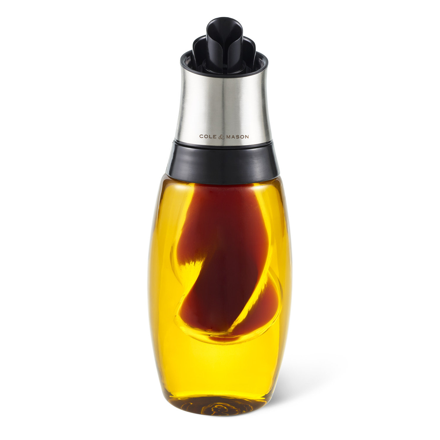 Modern Oil & Vinegar Refillable Glass Bottle Dispenser Gold Spout