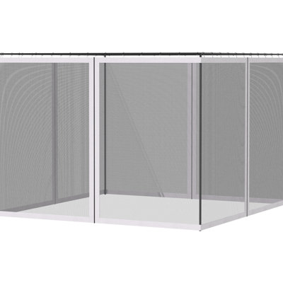 Filet de remplacement blanc pour abri de jardin et pavillon 10 pi x 13 pi. Bloque les débris ailés. Installation facile. Convient à différents styles de 10 pi x 13 pi. Fabriqué