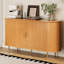 Buffet 55 "Mid-Century avec portes coulissantes Tambour, armoire à café ovale avec tablette réglable-2009558217-2009558210