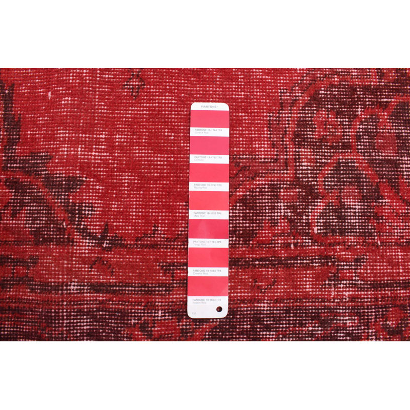 Tapis rouge foncé à transition de couleur 4 pi 10 po x 13 pi 0 po