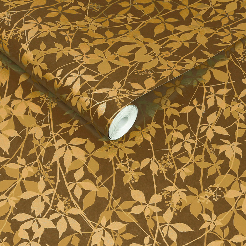 Clarissa Hulse Virginia Creeper Russet & Copper Wallpaper, Yellow/Brown