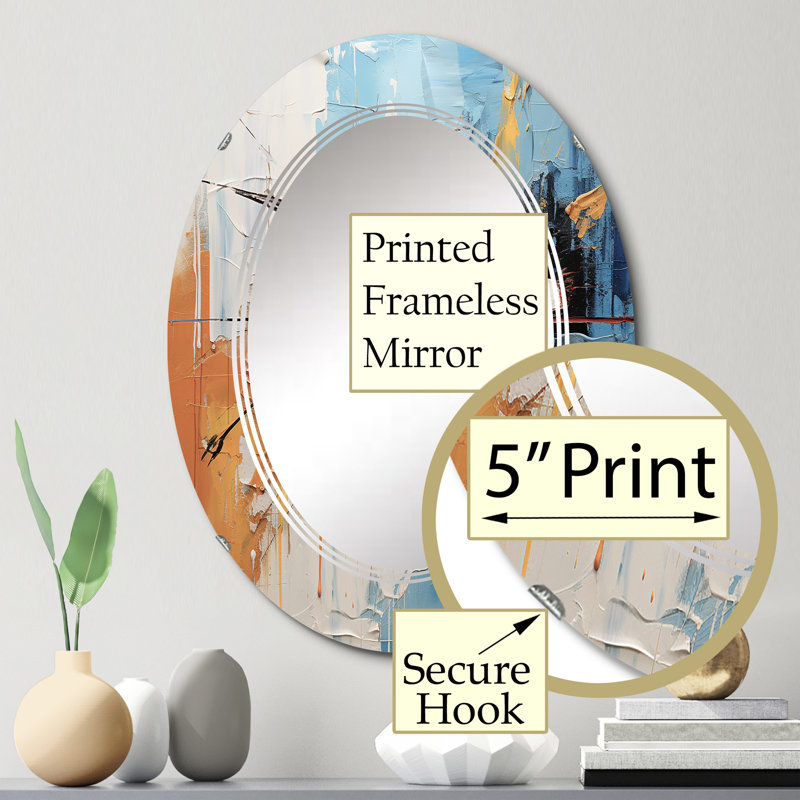 Narvi - Miroir mural moderne ovale, 30 po x 20 po