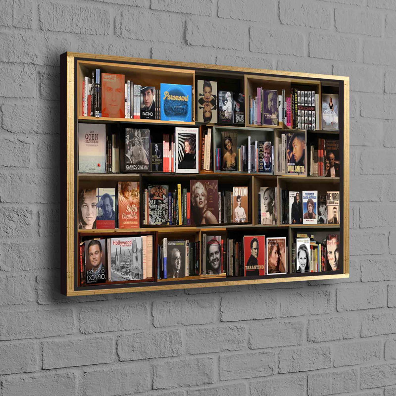 Stunning Library Photo Print on Canvas Perfect for Artistic Book Wall Decor in Home or Office, 12" H x 16" W