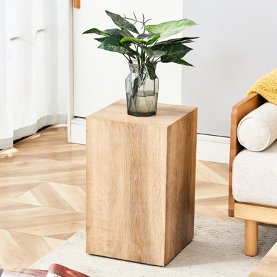 Side Table With Natural Look, 12*12*19.6, Enhances Home Aesthetics 11.83X11.83X19.99 Inches Table, Living Space Comfort