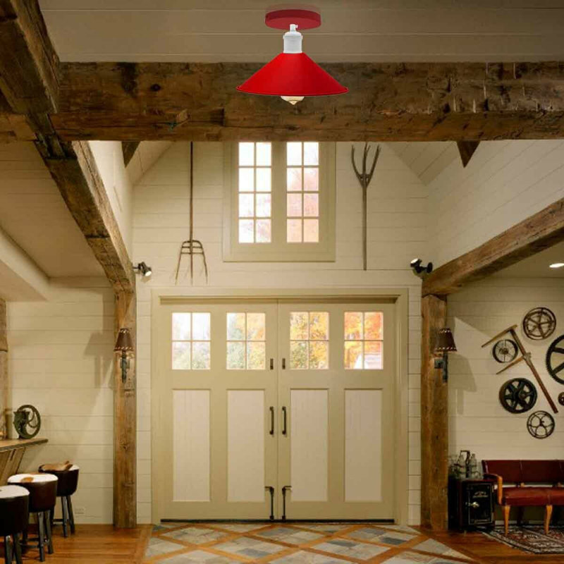 Bolick Semi Flush Mount, Red