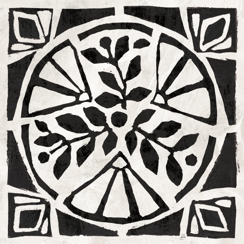«Woodcut Christmas» - Peinture sur toile tendue, H 20 po x l 20 po, Non, Toile avec cadre blanc