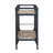 Versatile Rustic Oak And Charcoal Serving Cart With Multiple Functionalities