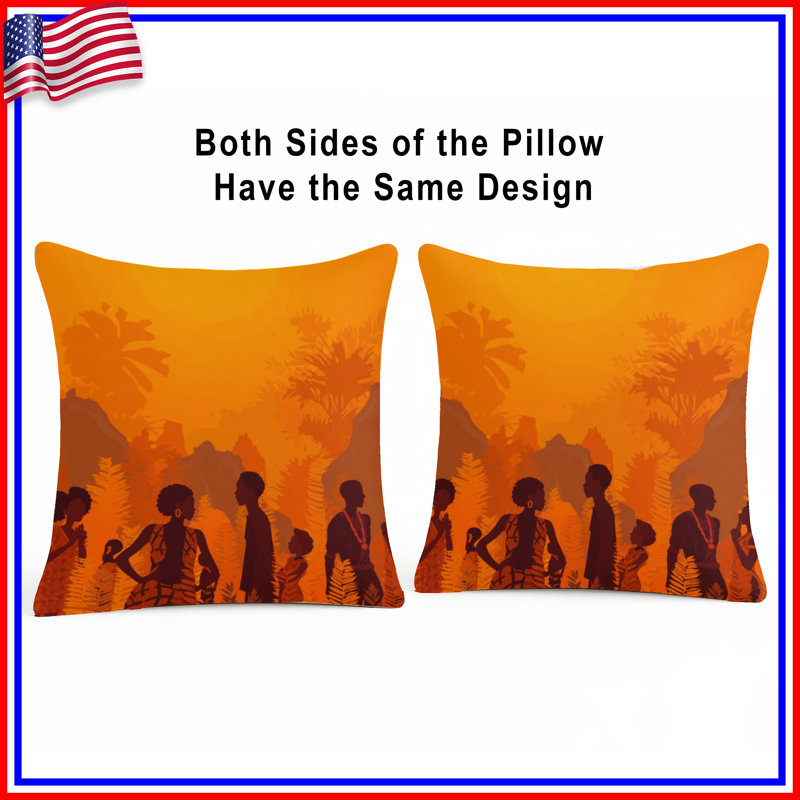 Coussins décoratifs Silhouette People, 18 x 18 pouces