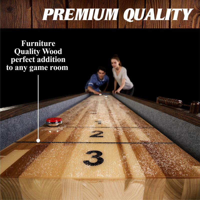 Barrington 12-Foot Rustic Wood Shuffleboard Table with Storage