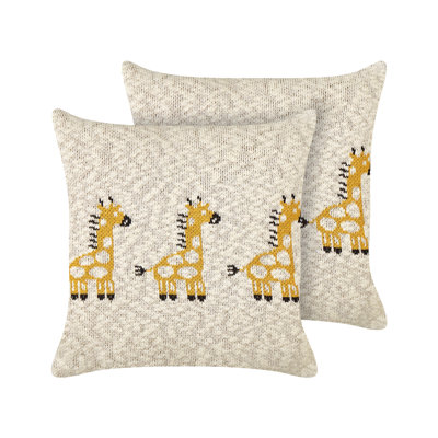 Othello Animal Print Beige Square Cushion