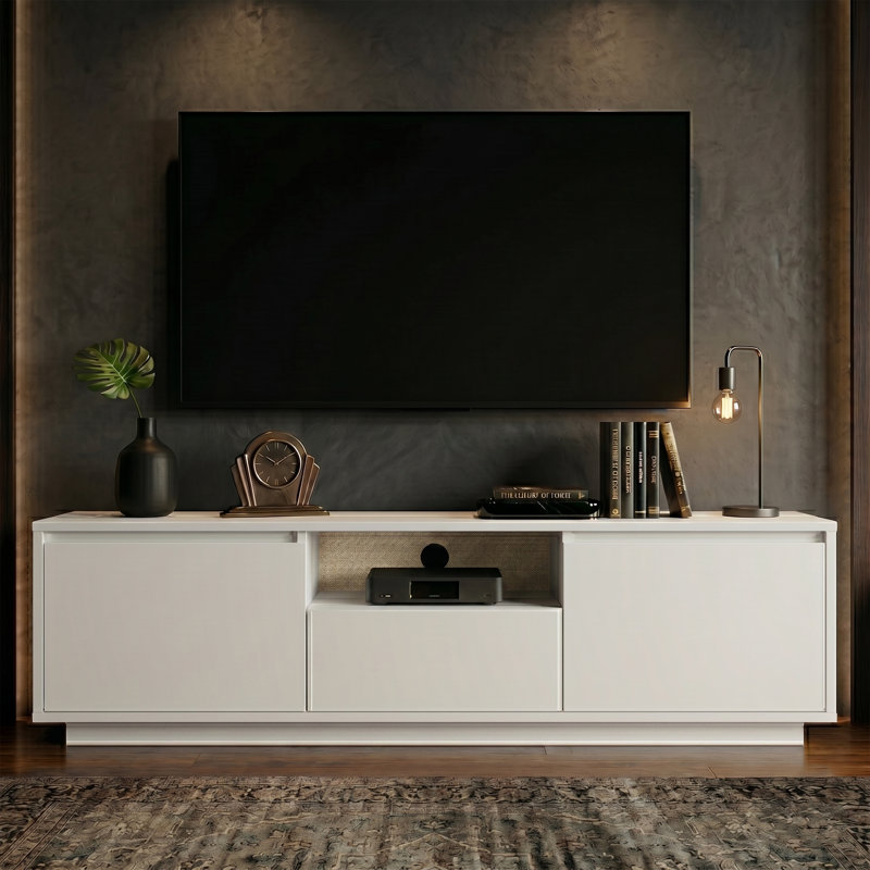Meuble télé 63 po Avenal, Natural White