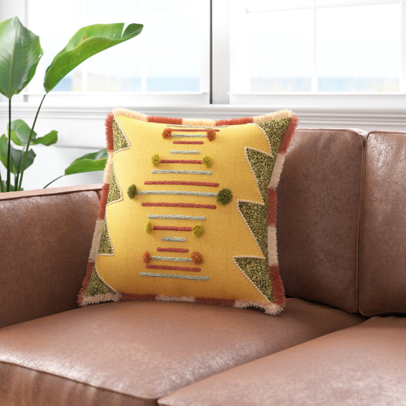 Housse de coussin carré en coton, 18 po x 18 po