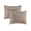 Ensemble d'édredon 7 pièces charmeuse en polyester taupe grand-117493022