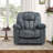  41.34''Wide Modern Microfiber Heated Massage Manual Recliner With Hidden Cup Holders-107672582