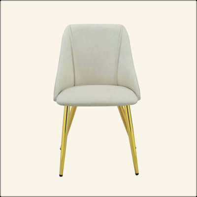 Ensemble de 2 chaises d'appoint en cuir synthétique blanc Gaines