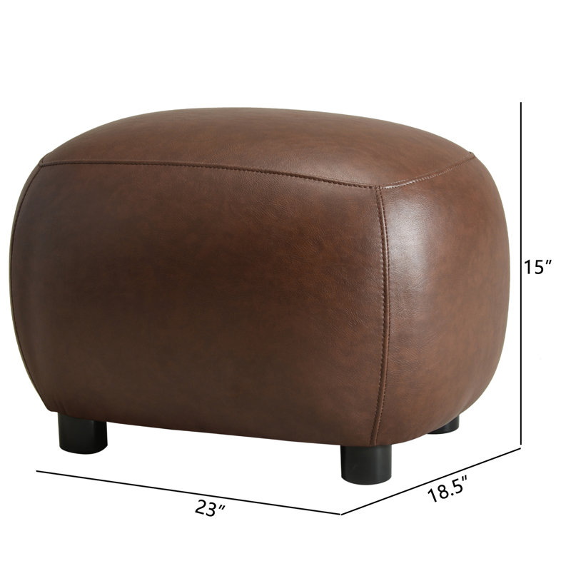 Fauteuil pivotant rembourré en similicuir avec repose-pieds, Brun