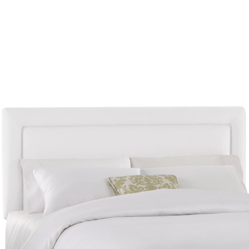 Rowberrow Upholstered Panel Headboard, Queen, White Performance Twill