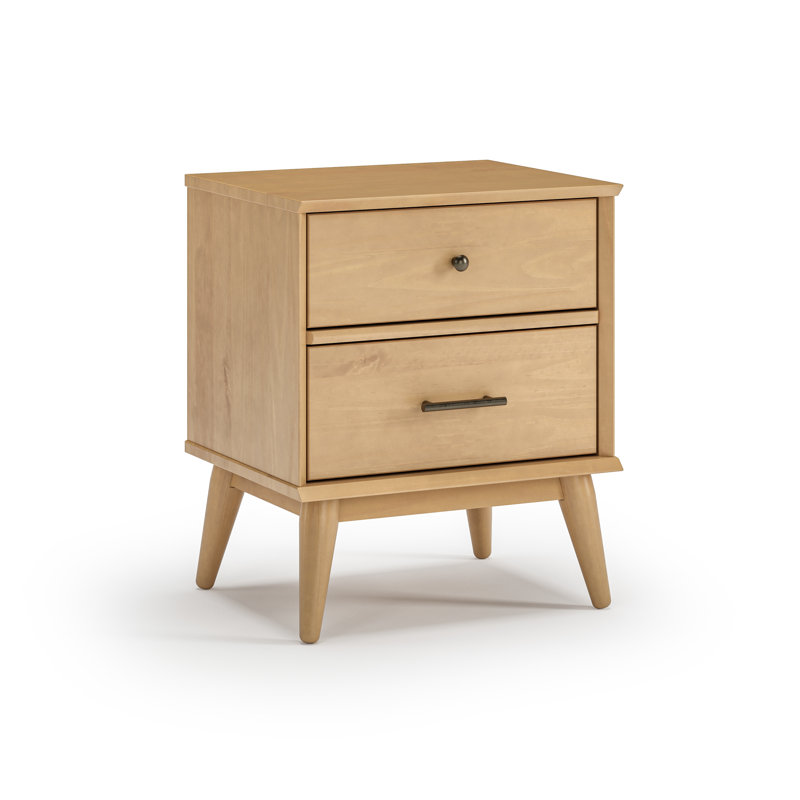 Table de chevet 2 tiroirs Caleesha, Light Oak
