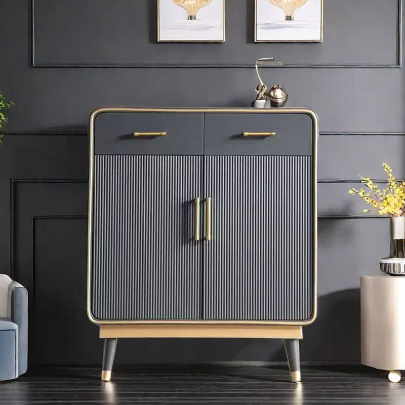 Buffet d'entrée élégant et moderne, H 33,46 po x l 31,5 po x P 15,75 po, Gris