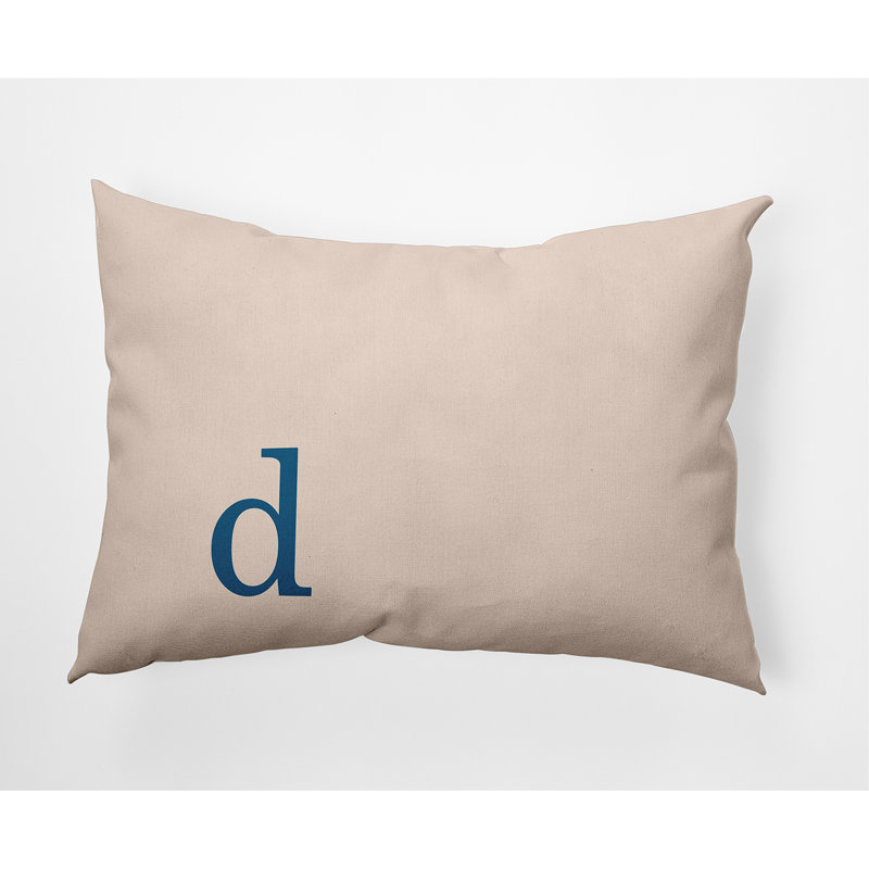 Coussin décoratif intérieur / extérieur Modern Monogram, Beige / bleu