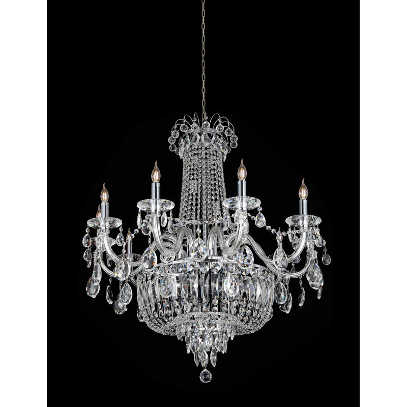 Crystal Chandelier 20 Lights Candle Style Traditional Chandelier Lighting Fixture, Silver